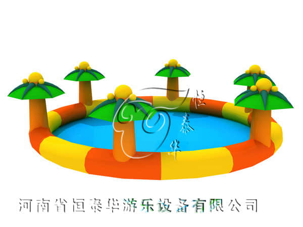 椰树充气水池